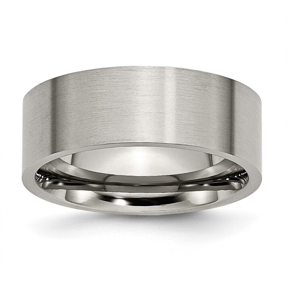 Kazi Luxury Titanium Brushed 8mm Flat Band